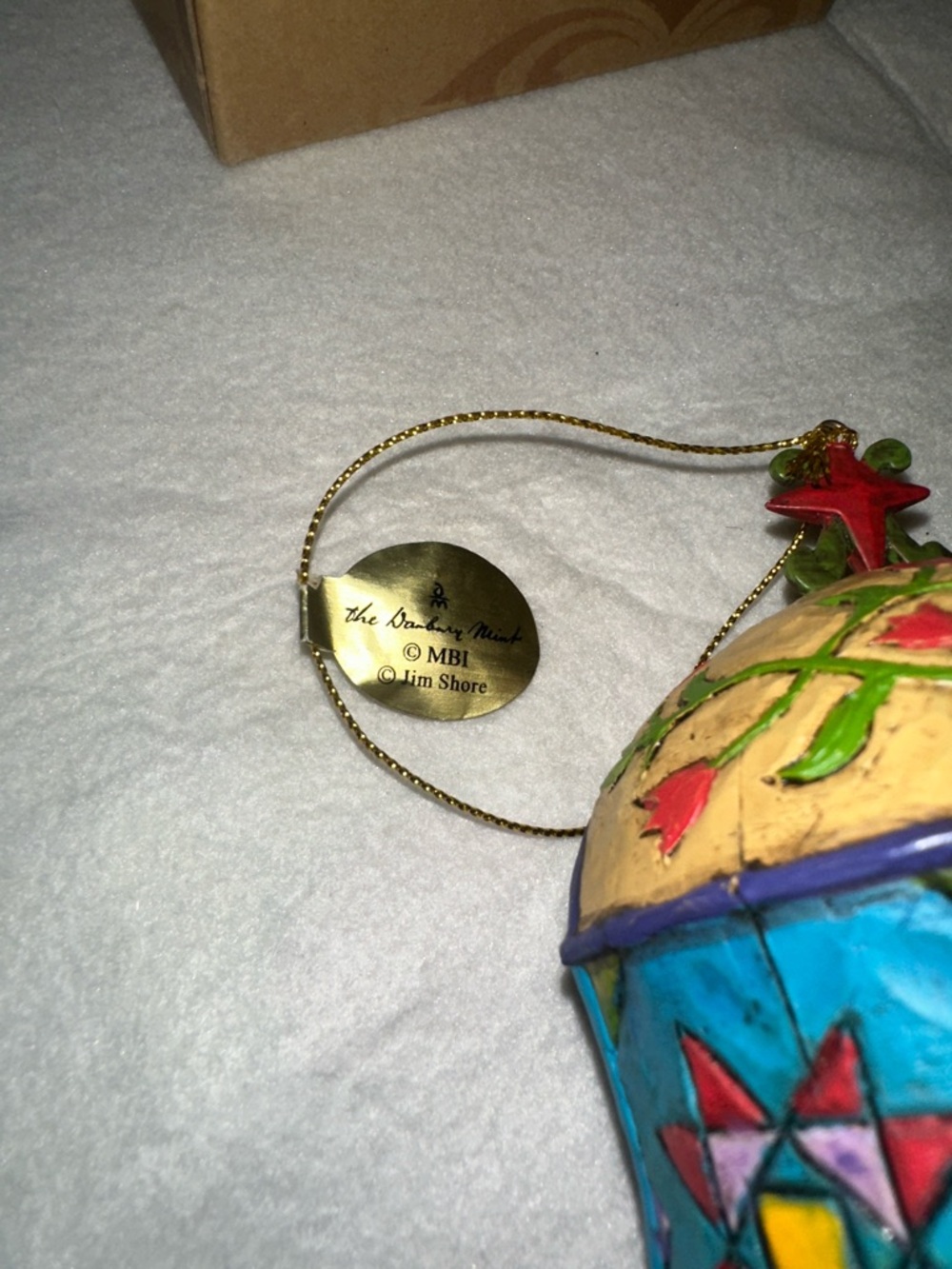 Jim Shore 2007 up on the rooftop Red Santa & Reindeer Holiday Ornament - Picture 4 of 4